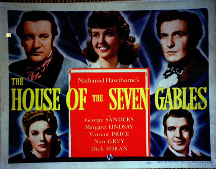 "HOUSE OF THE SEVEN GABLES, THE" MOVIE POSTER "THE HOUSE OF THE SEVEN