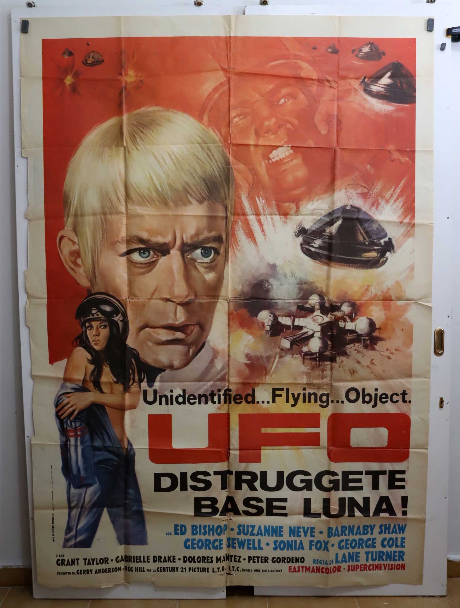 "UFO DISTRUGGETE BASE LUNA" MOVIE POSTER "UFOANNIENTARE S.H.A.D.O