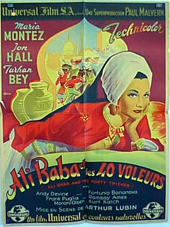"ALI BABA OG DE 40 ROVERE" MOVIE POSTER - "ALI BABA AND THE 40 THIEVES