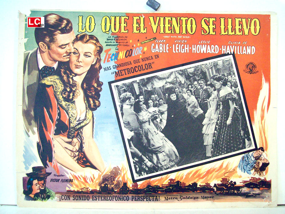 "LO QUE EL VIENTO SE LLEVO" MOVIE POSTER - "GONE WITH THE WIND" MOVIE