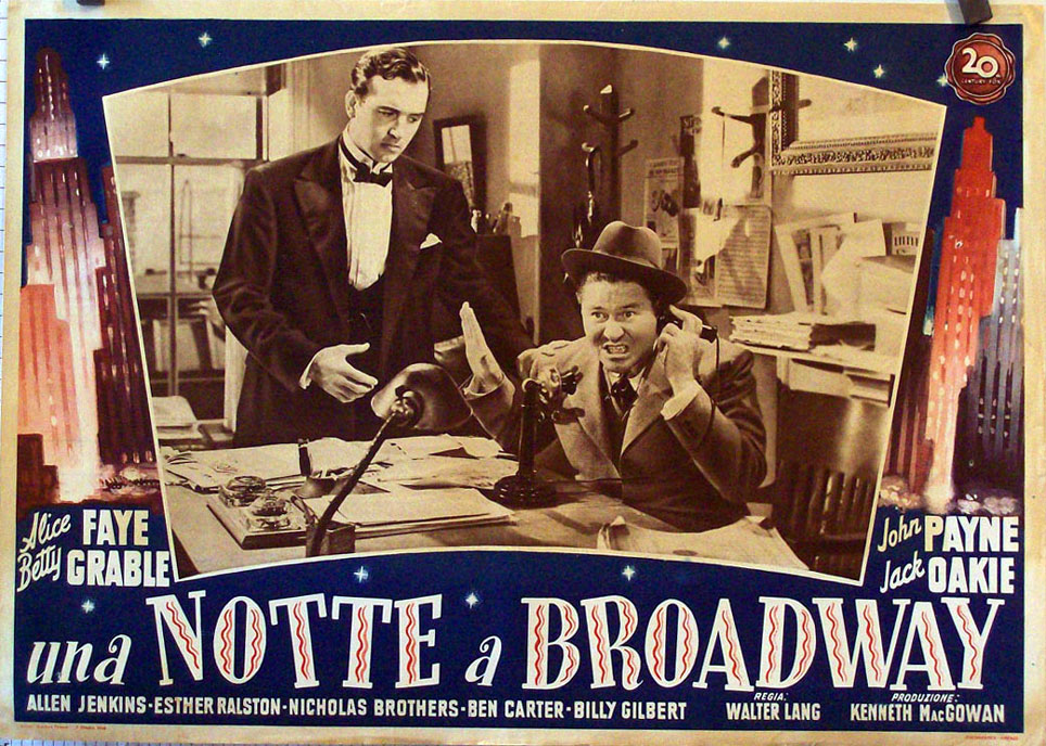 "UNA NOTTE A BROADWAY" MOVIE POSTER "TIN PAN ALLEY" MOVIE POSTER