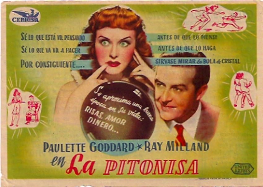 "LA PITONISA" MOVIE POSTER "THE CRISTAL BALL" MOVIE POSTER
