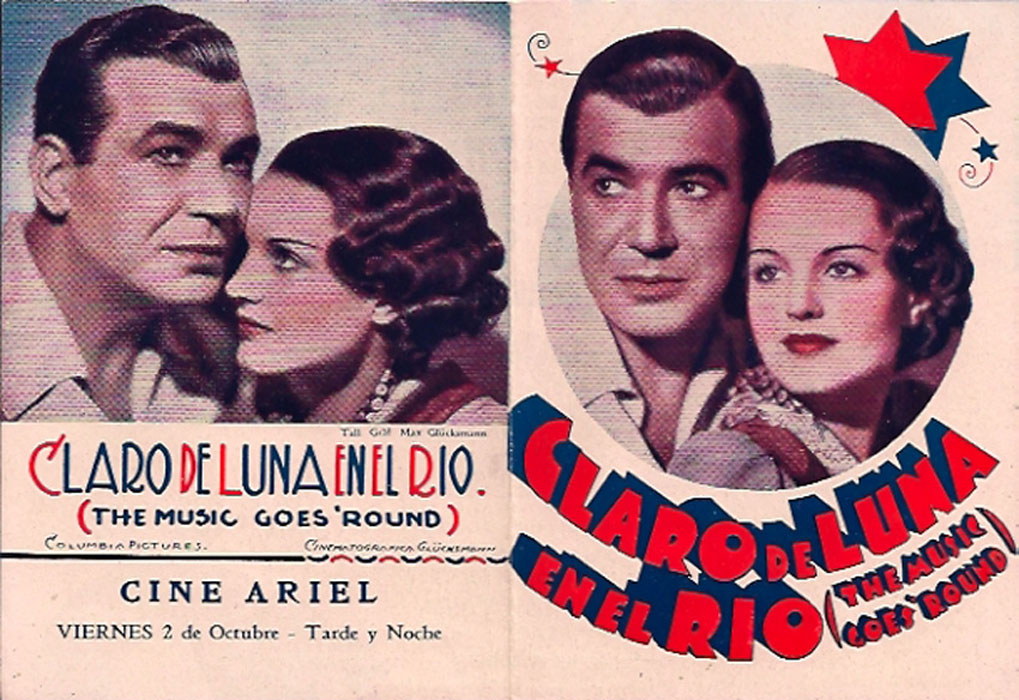 "CLARO DE LUNA EN EL RIO" MOVIE POSTER - "THE MUSIC GOES 'ROUND" MOVIE