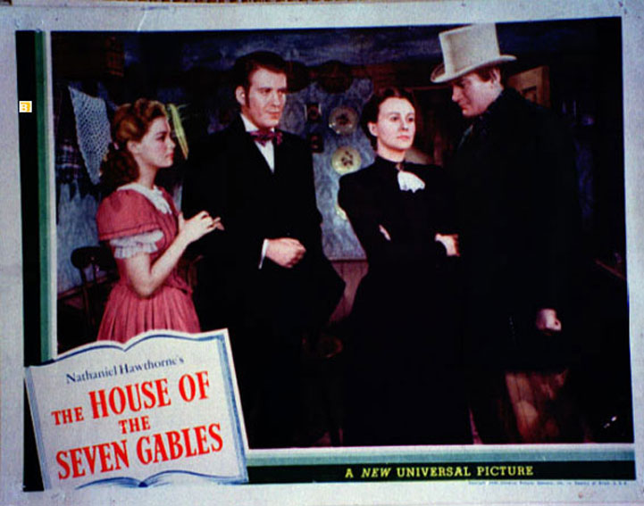 "HOUSE OF THE SEVEN GABLES, THE" MOVIE POSTER "THE HOUSE OF THE SEVEN
